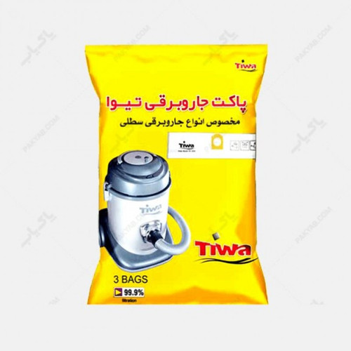 پاکت جاروبرقی سطلی تیوا و پلار تعداد4 عددجنسش میکروفیلتر حجم بالا دارای ملت